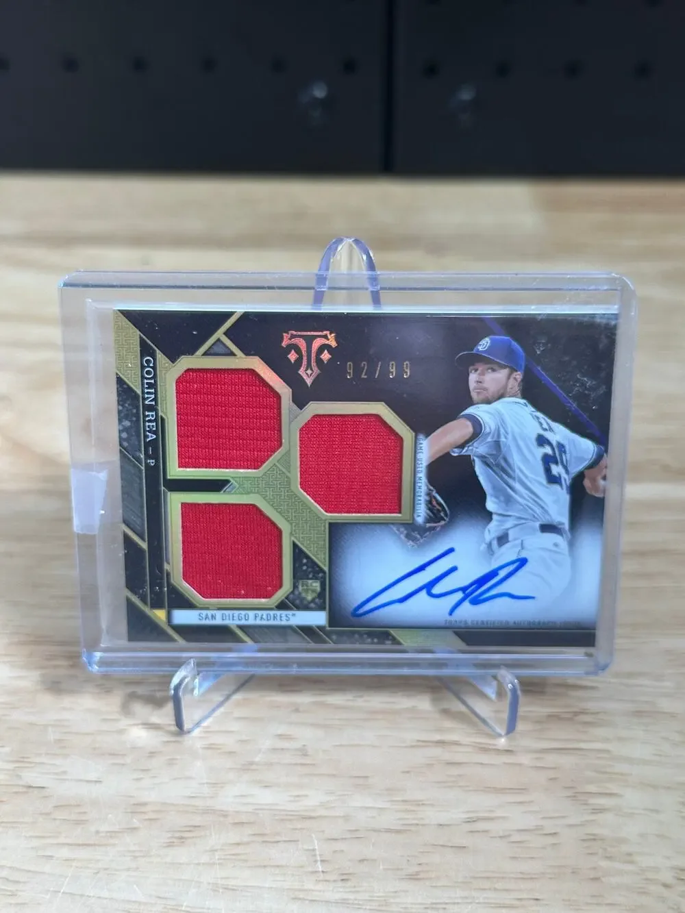 2016 topps tribute colin rea triple patch auto /99
